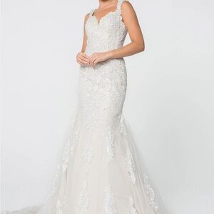 New/never worn. Jewel Embellished Mermaid Wedding Gown with Tail by Gloria
